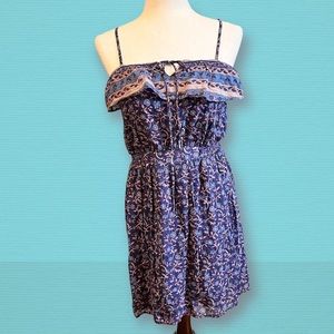 American Eagle Ruffle Top Front Tie Floral Print Dress Size 4
